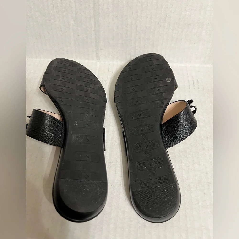 Kate Spade Leather Sandals Tulia Bow Slides Strappy Slip On Charm